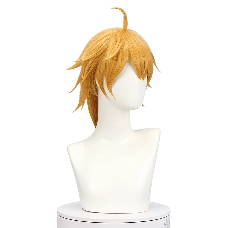 Peruca Cosplay Genshin Impact Tohma 55cm Amarelo - Cabelo Sintético Resistente ao Calor - Estrela Cosplay