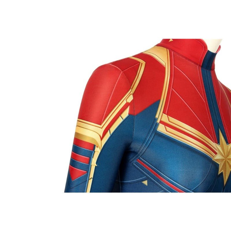 Fantasia Captain Marvel Impressão Digital para Fãs - Estrela Cosplay