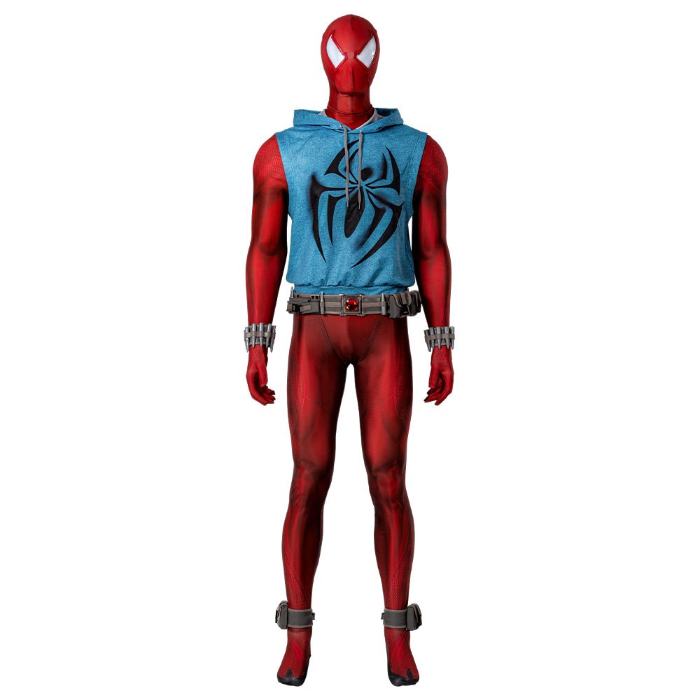 Traje Cosplay Scarlet Spider - Homem-Aranha no Aranhaverso Traje Autêntico de Super-Herói - Estrela Cosplay