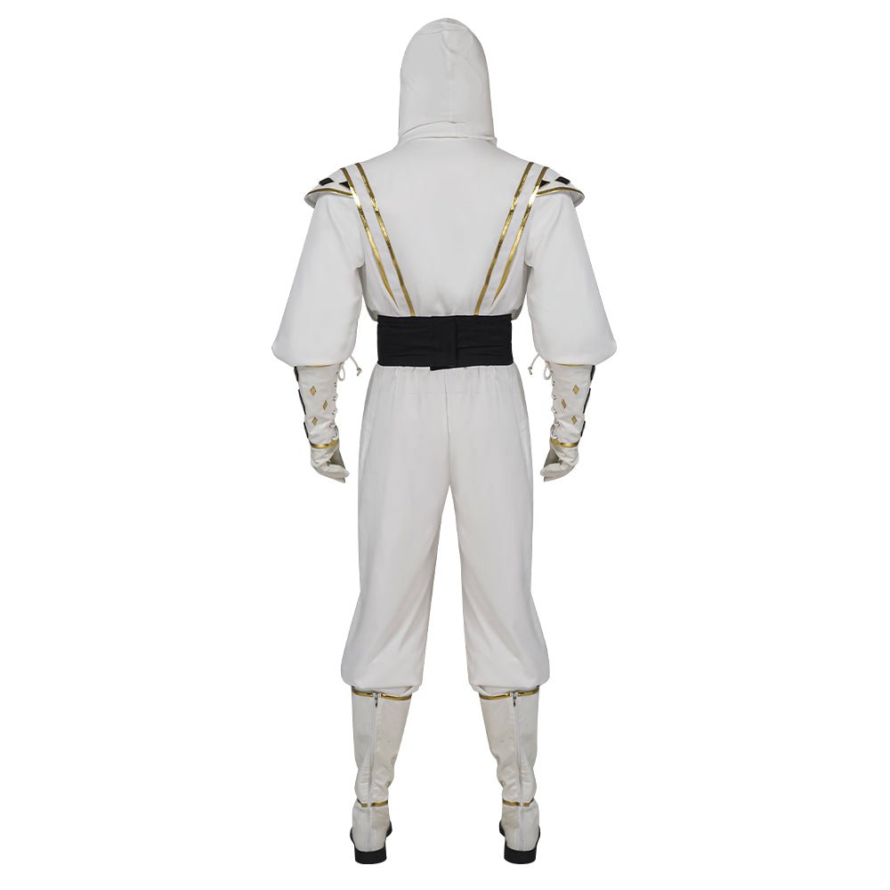 Traje de Cosplay Ninja Ranger Branco Power Rangers Tommy Oliver - Estrela Cosplay