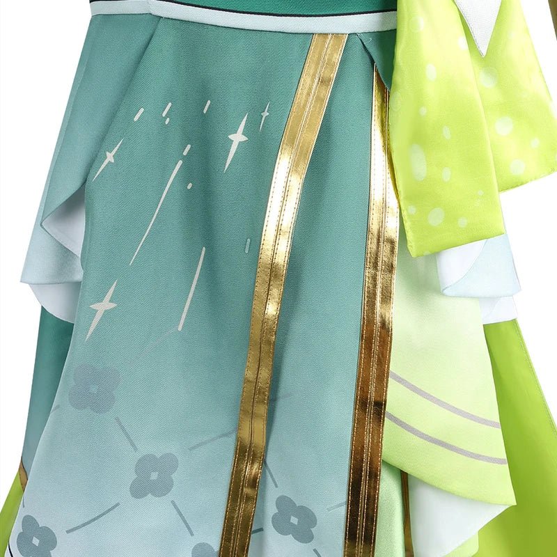 Fantasia Verina do Jogo Wuthering Waves - Vestido Verde para Mulheres, Traje de Halloween e Cosplay - Estrela Cosplay