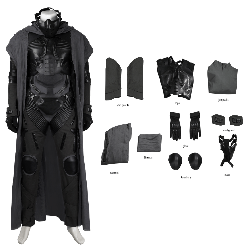 Fantasia de Cosplay de Paul Atreides Fremen Stillsuit de Duna 2 com Macacão e Máscara - Estrela Cosplay