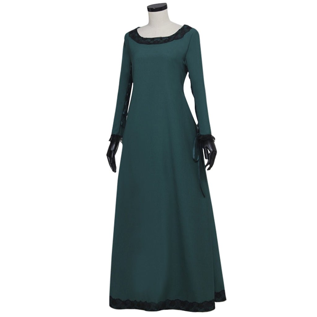Vestido Medieval Irlandês Renascença Traje Camponês Retro Bodice Verde Escuro para Cosplay - Estrela Cosplay
