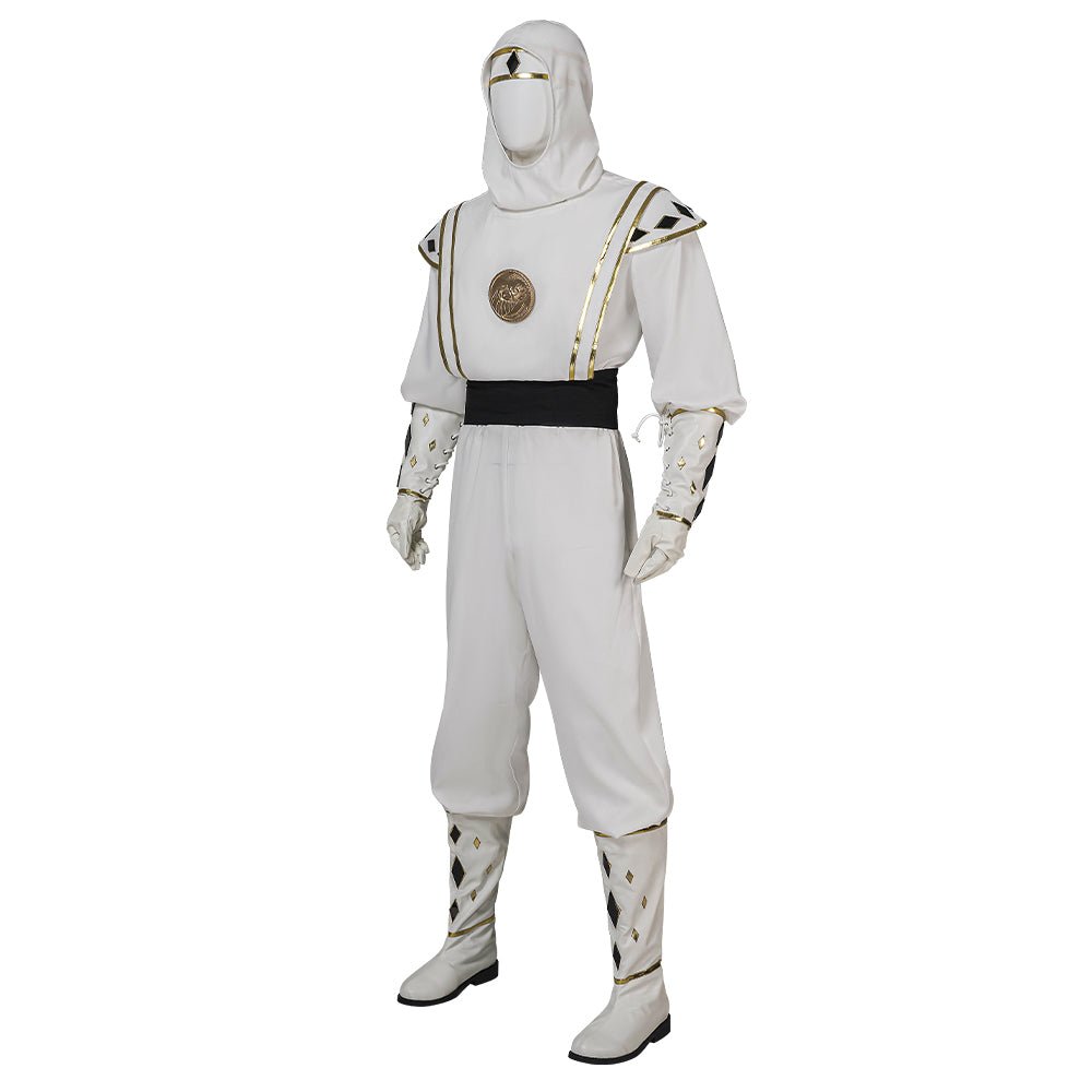 Traje de Cosplay Ninja Ranger Branco Power Rangers Tommy Oliver - Estrela Cosplay