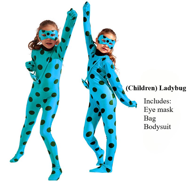 Fantasia Halloween Ladybug & Cat Noir para Crianças - Adorável Macacão Ladybug - Estrela Cosplay