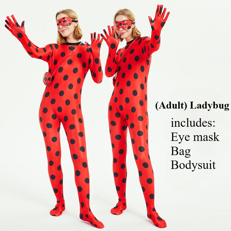 Fantasia Halloween Ladybug & Cat Noir para Crianças - Adorável Macacão Ladybug - Estrela Cosplay