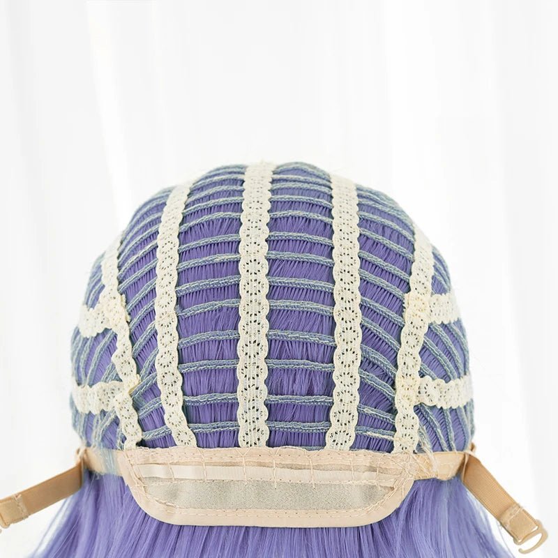 Peruca Cosplay Xayah Battle Bat LOL 45cm Azul para Mulheres - Cabelo Sintético Resistente ao Calor - Estrela Cosplay