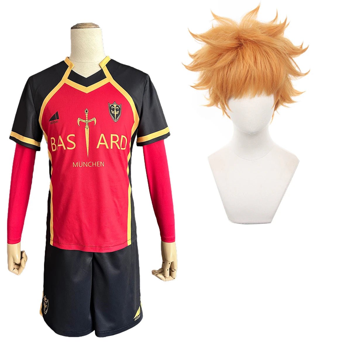 Fantasia Cosplay Kunigami Rensuke Blue Lock - Camisa de Futebol NO.50 + Peruca - Estrela Cosplay