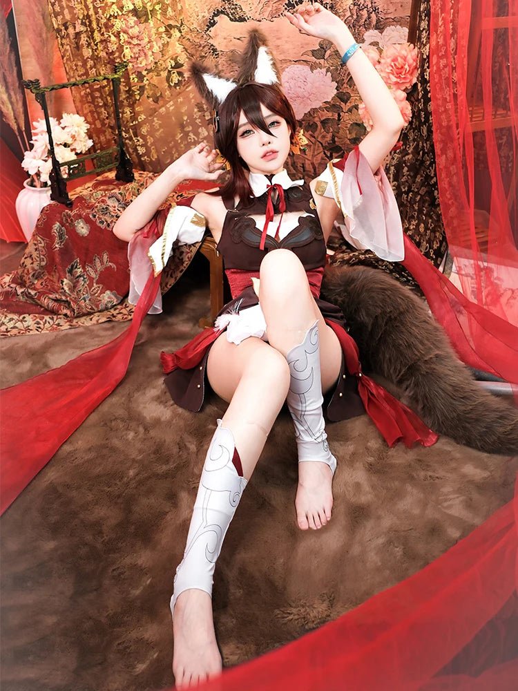 Fantasia Tingyun Honkai Star Rail - Traje Antigo com Caudas de Raposa para Mulheres - Estrela Cosplay