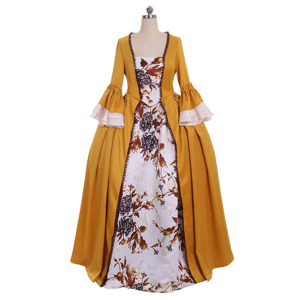 Fantasia Outlander Claire Randall, Vestido Amarelo para Cosplay e Halloween - Estrela Cosplay