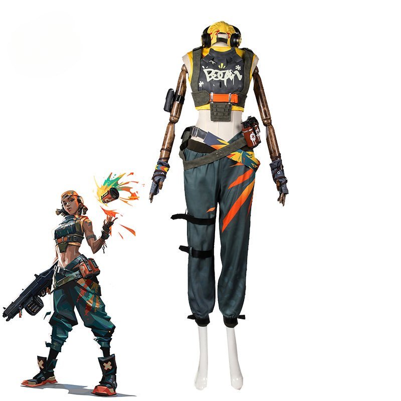 Fantasia de Cosplay Raze do Jogo Valorant para Mulheres - Uniforme Punk para Festas de Halloween - Estrela Cosplay