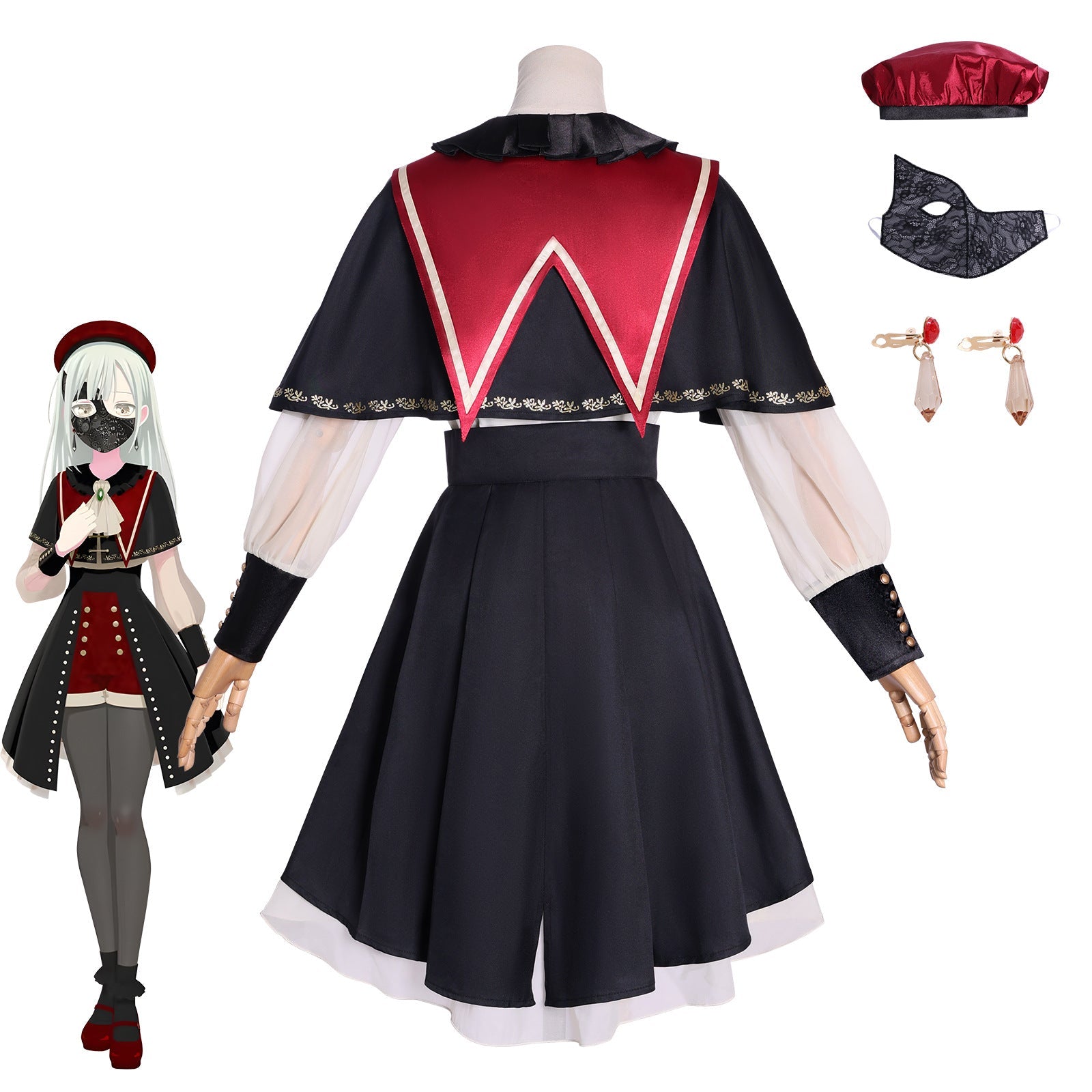 Traje de Cosplay BanG Dream! Ave Mujica Wakana Mutsumi - Estilo Gótico - Estrela Cosplay
