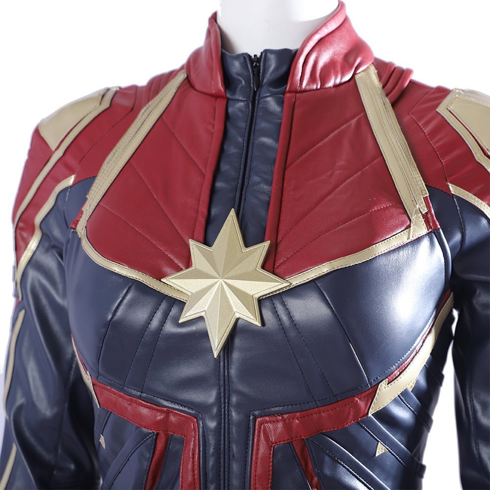Traje de Cosplay da Capitã Marvel Versão Vermelha - Roupa da Capitã Marvel (Carol Danvers) do Filme - Estrela Cosplay