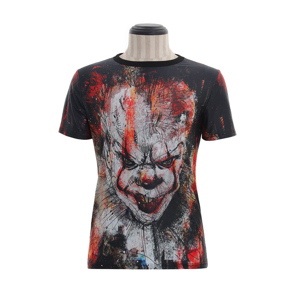 Camiseta Manga Curta Pennywise - It: Capítulo Um - Fantasia de Cosplay - Estrela Cosplay