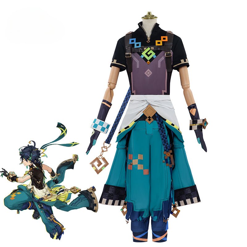 Fantasia de Cosplay Kinich de Genshin Impact para Homens - Caçador de Fogo - Estrela Cosplay