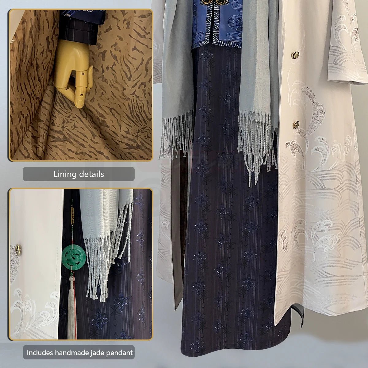 Traje de Cosplay de Marius de Tears of Themis - Casaco Rei Tangue, Cachecol, Saia Comprida e Brinco - Presente de Natal - Estrela Cosplay