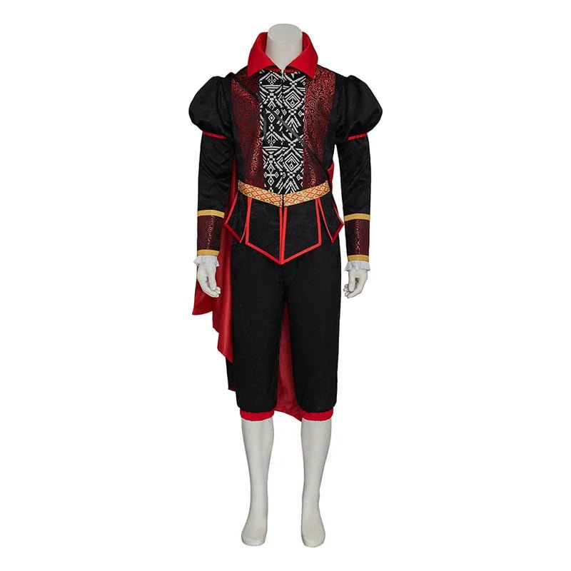 Traje de Cosplay Conde Drácula Vampiro - Terno Tudor Gótico com Capa | Fantasia Medieval por Estrela do Cosplay - Estrela Cosplay