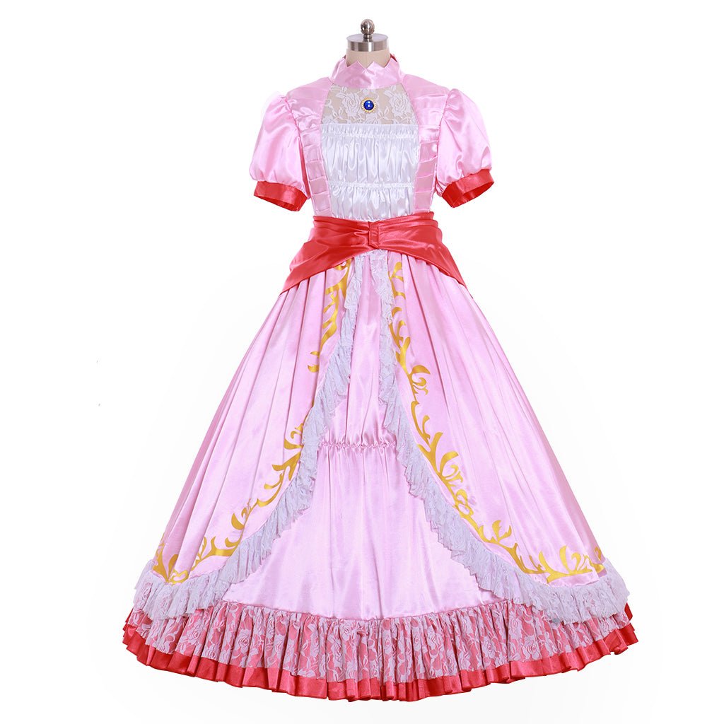 Vestido de Baile Princesa Peach Cosplay | Traje Feminino para Halloween e Festas Temáticas - Estrela Cosplay