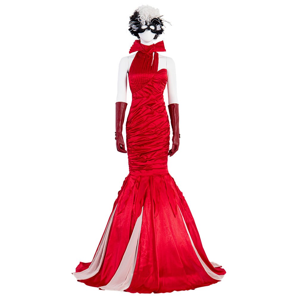 Vestido Vermelho Cruella Cosplay para Mulheres, Feito Sob Medida para Festa de Halloween e Cosplay - Estrela Cosplay