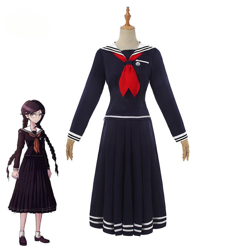 Fantasia Cosplay Fukawa Toko de Danganronpa - Uniforme Escolar Preto Completo para Mulheres - Estrela Cosplay