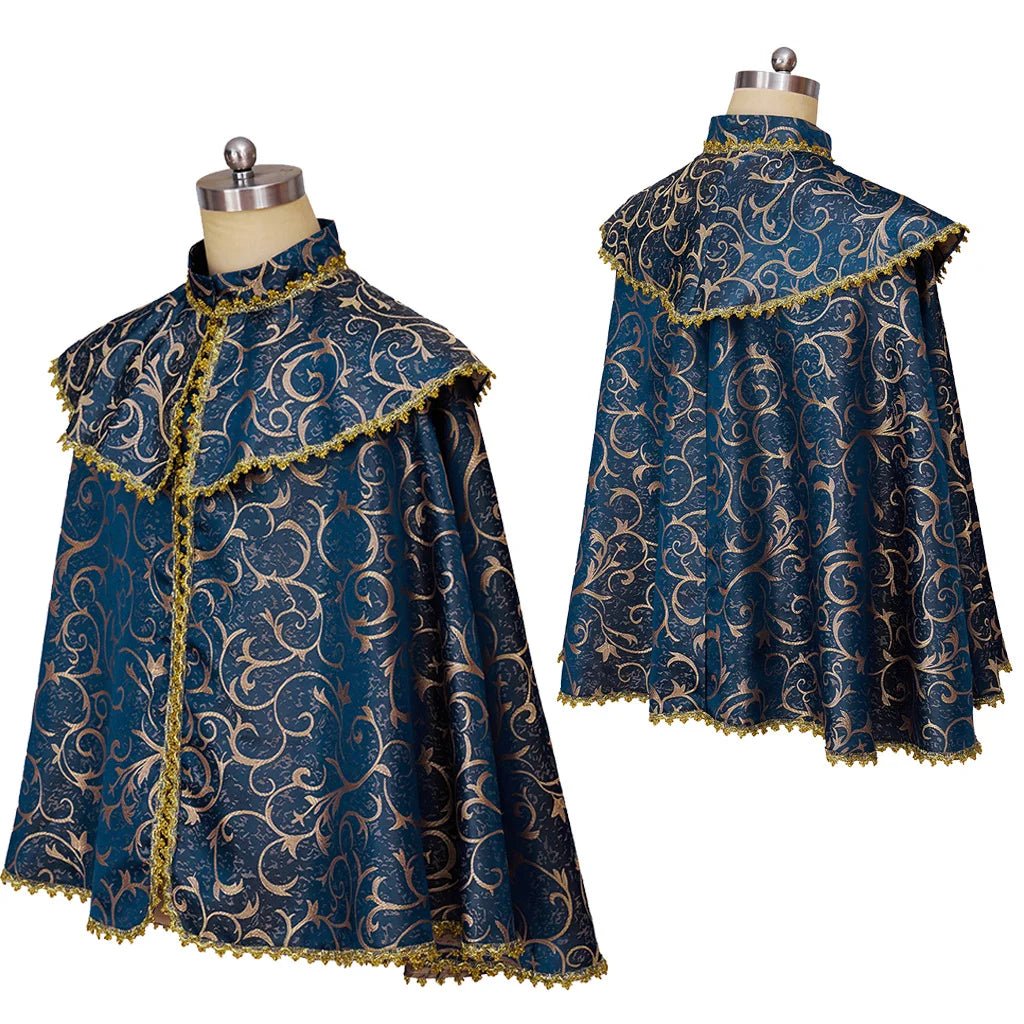 Capa Nobre Medieval Renascença para Príncipe & Nobres - Luxuosa Cape Vintage Unissex | Estrela do Cosplay - Estrela Cosplay