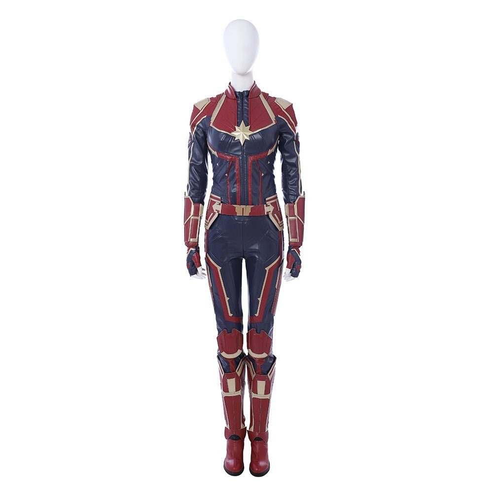 Traje de Cosplay da Capitã Marvel Versão Vermelha - Roupa da Capitã Marvel (Carol Danvers) do Filme - Estrela Cosplay