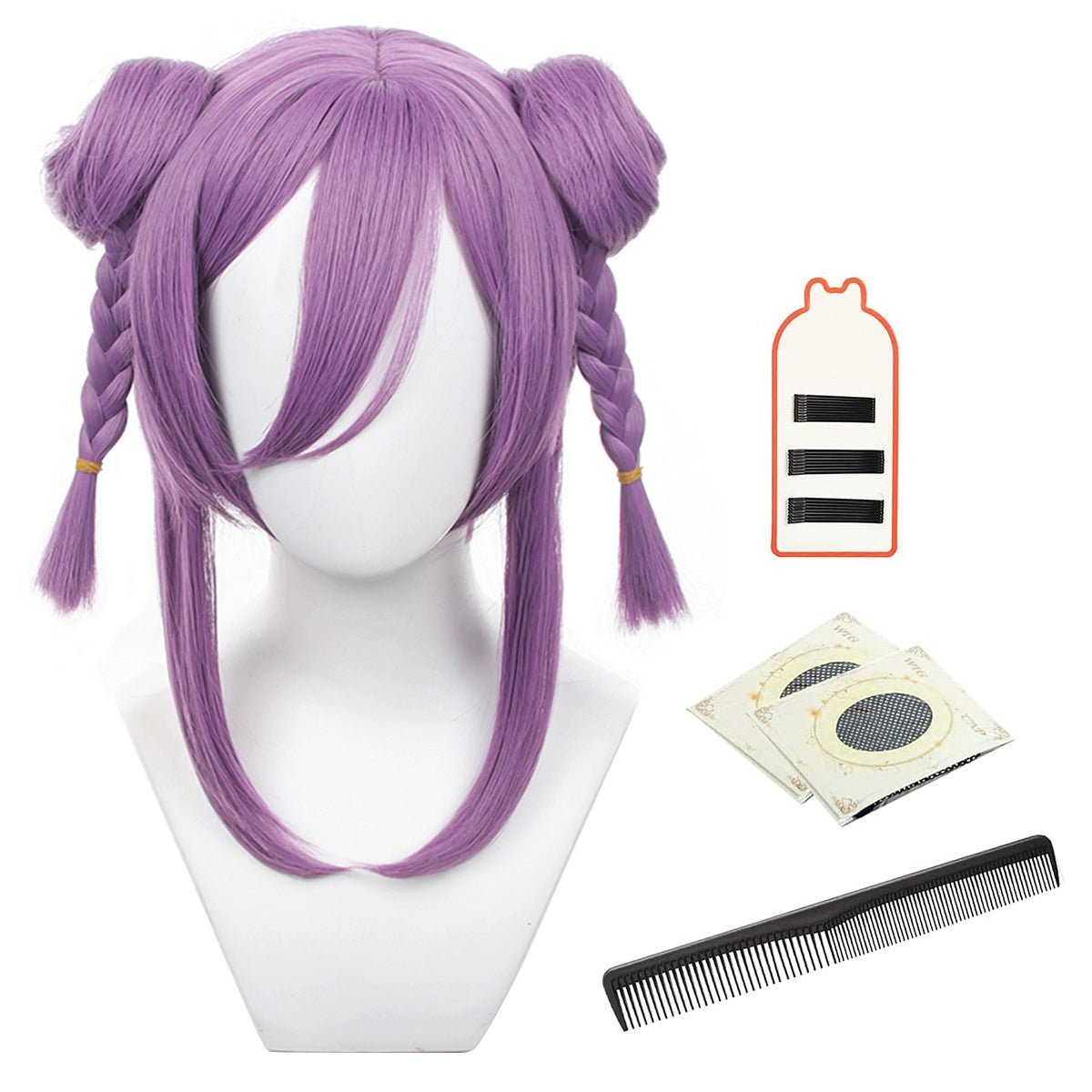 Peruca Blue Lock Qianqie Bao'er Maomao - Estilo Chinês Duplo Coque com Nove Opções de Cores - Estrela Cosplay