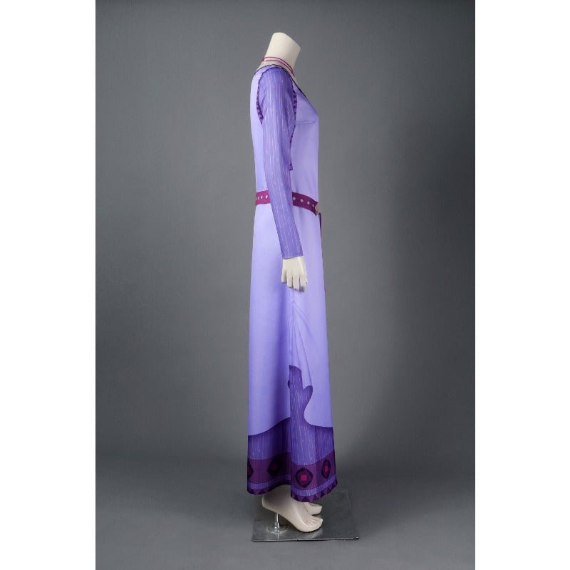 Vestido de Princesa Roxo Asha Cosplay para Adultos - Filme Wish - Estrela Cosplay