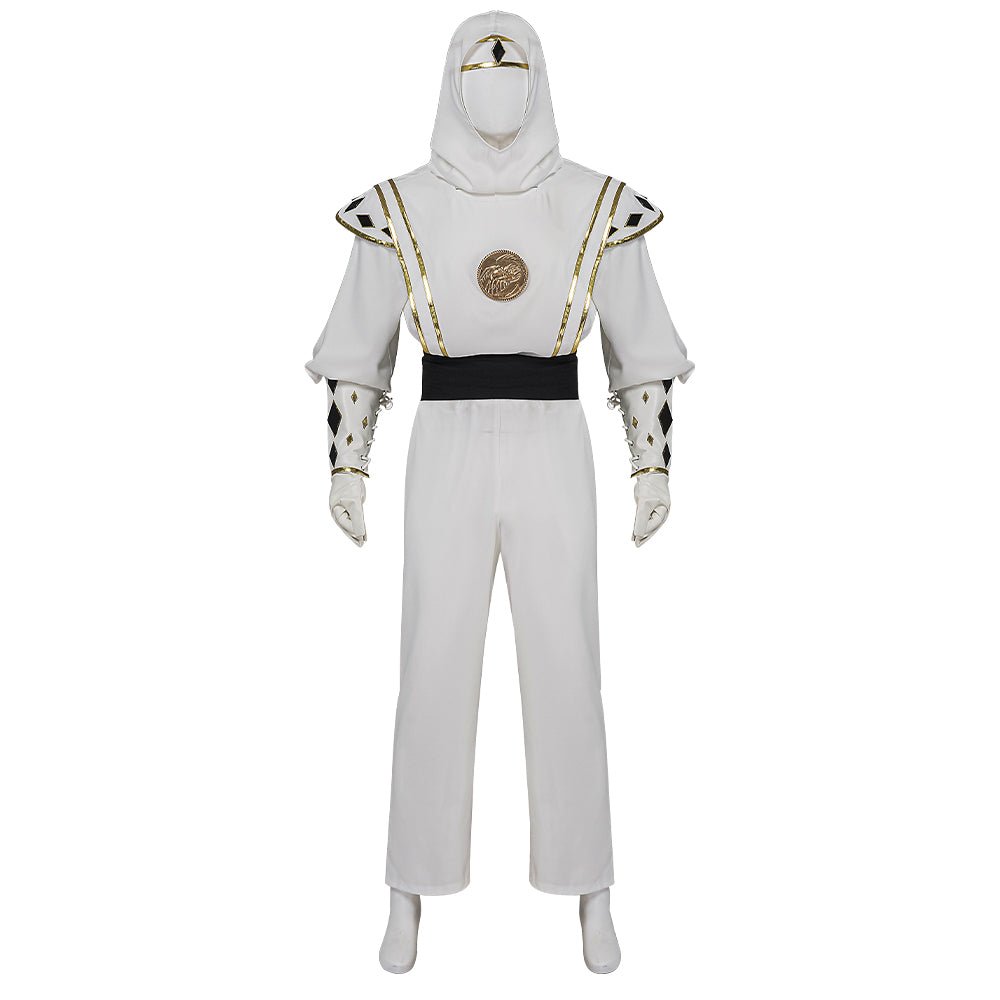 Traje de Cosplay Ninja Ranger Branco Power Rangers Tommy Oliver - Estrela Cosplay