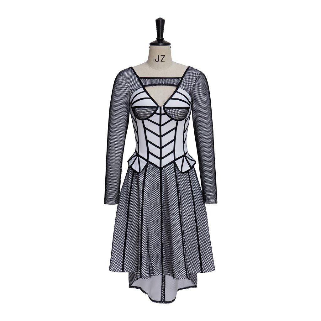 Fantasia de Jane Seymour de Six o Musical | Vestido Bordado Preto - Estrela Cosplay