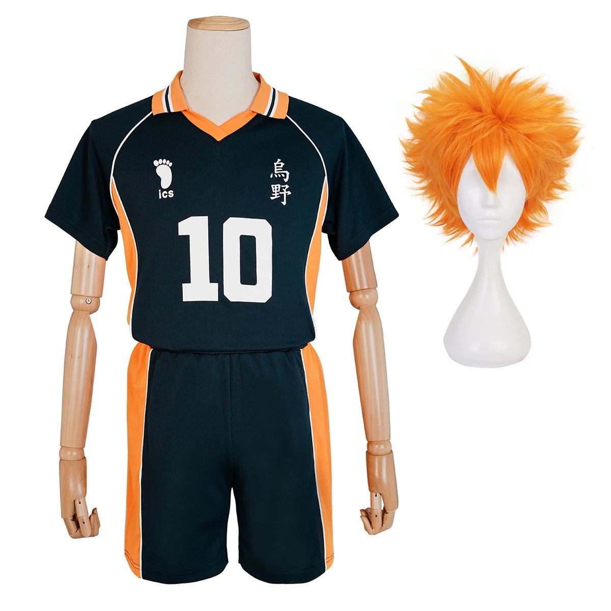 Cosplay de Hinata Shouyou de Haikyuu!! Peruca e Uniforme de Vôlei Karasuno No.10 - Estrela Cosplay