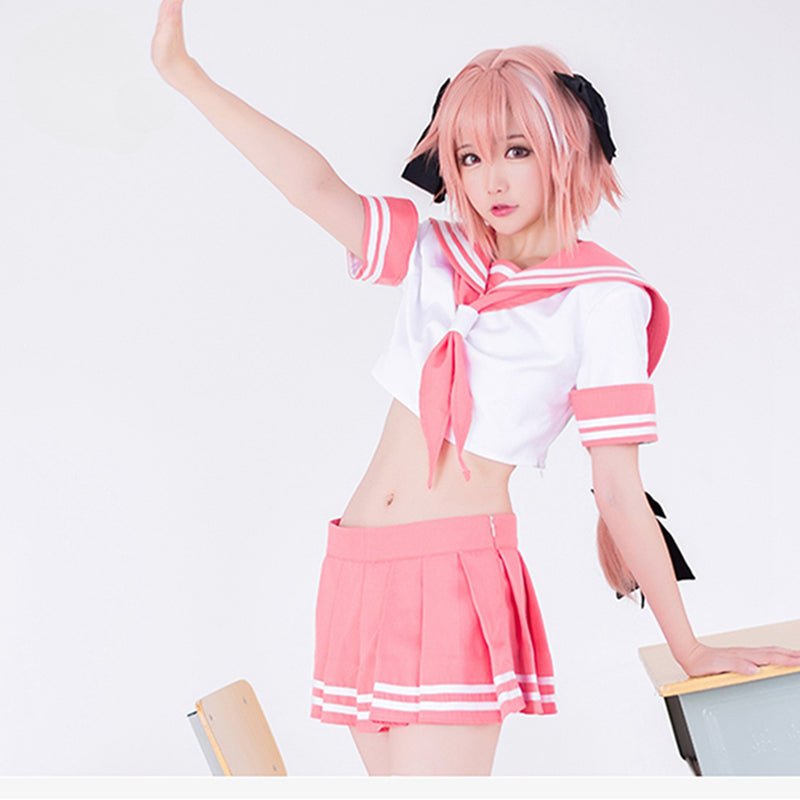 Traje de Cosplay Fate Apocrypha Astolfo Uniforme Cosplay FGO Escola Rosa para Menina Traje FGO Mulher - Estrela Cosplay
