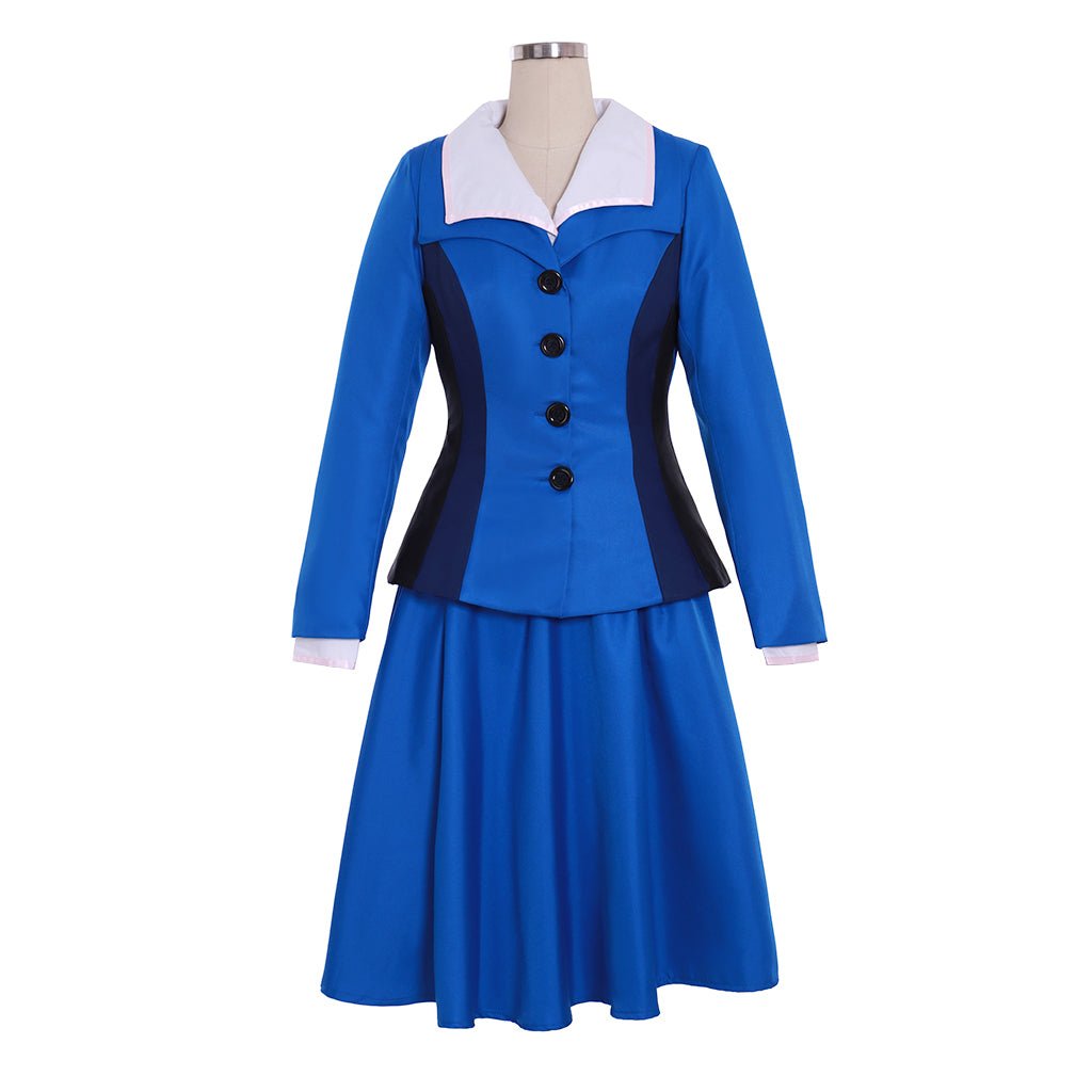 Traje de Cosplay de Peggy Carter para Mulheres - 3 Peças Saia Azul Uniforme - Estrela Cosplay