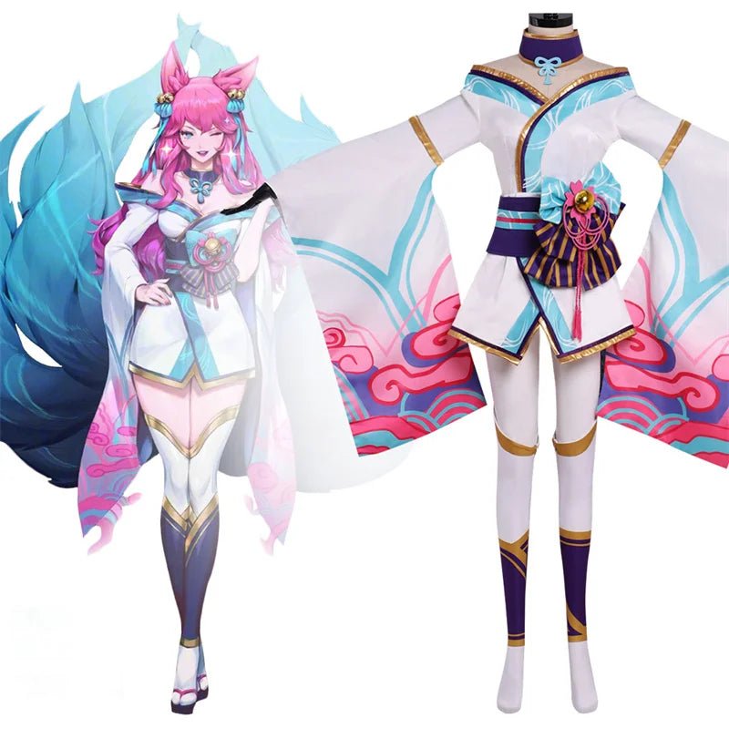 Fantasia de Cosplay Ahri Spirit Blossom para Mulheres - Halloween - Estrela Cosplay