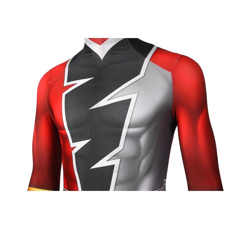 Fantasia de Cosplay Red Ranger KISHIRYU SENTAI RYUSOULGER - Traje de Spandex - Estrela Cosplay