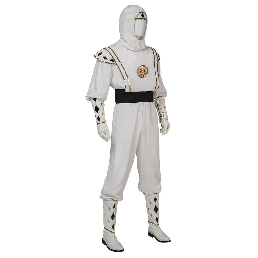 Traje de Cosplay Ninja Ranger Branco Power Rangers Tommy Oliver - Estrela Cosplay