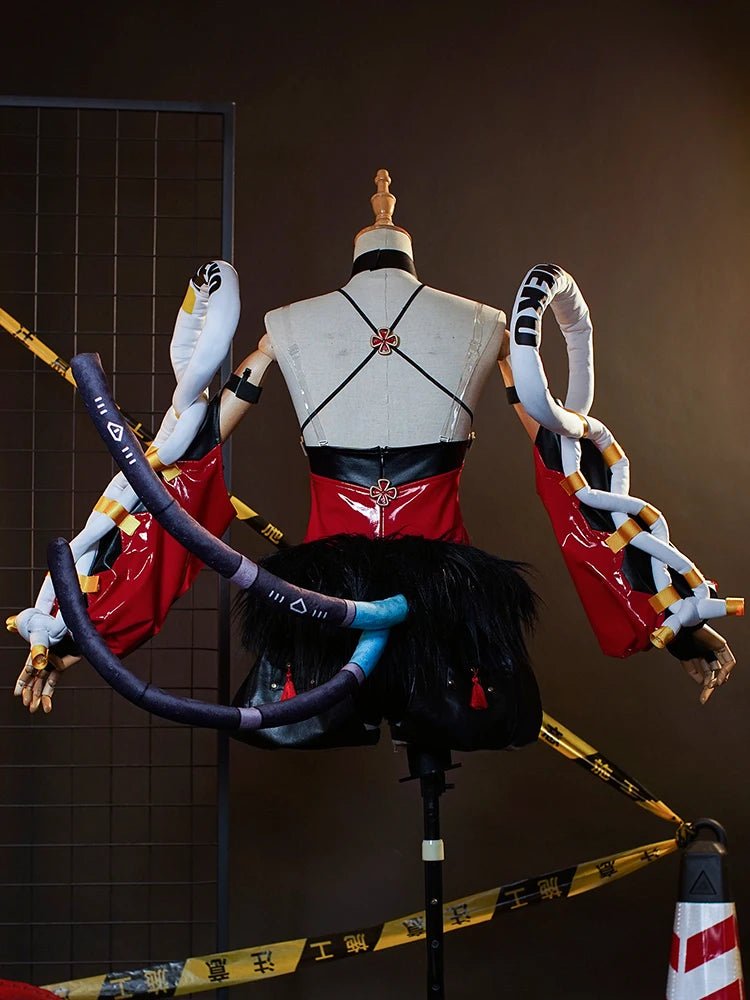 Fantasia de Cosplay Nekomata do Jogo Zenless Zone Zero para Mulheres - Nekomiya Mana Garota Gato Uniforme Vermelho Conjunto Completo Halloween - Estrela Cosplay