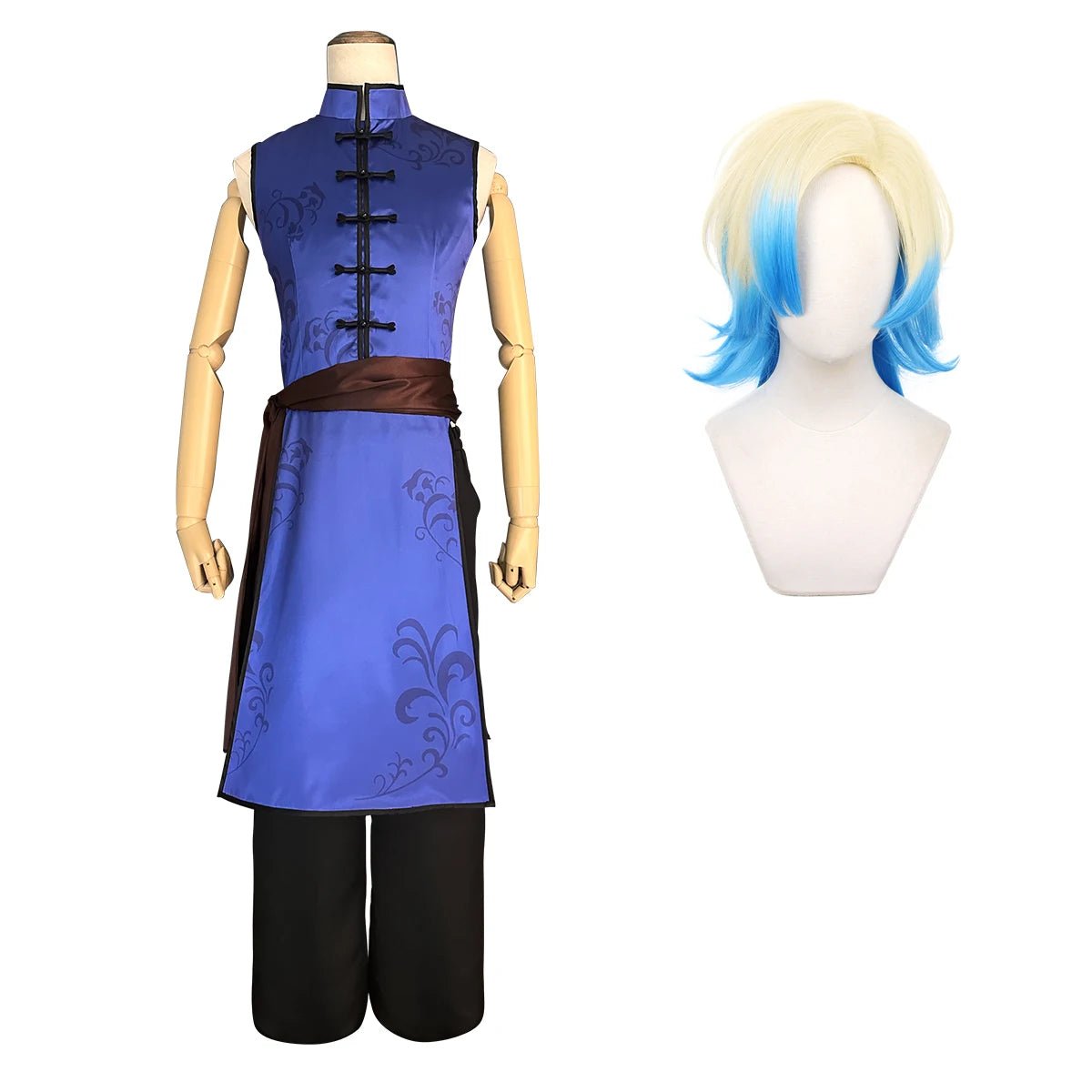 Traje de Cosplay Kaiser do Anime Blue Lock Traje Chinês Kung Fu Tang Peruca Rosa Rede Fibras Sintéticas Tamanho Ajustável Presente Festa - Estrela Cosplay