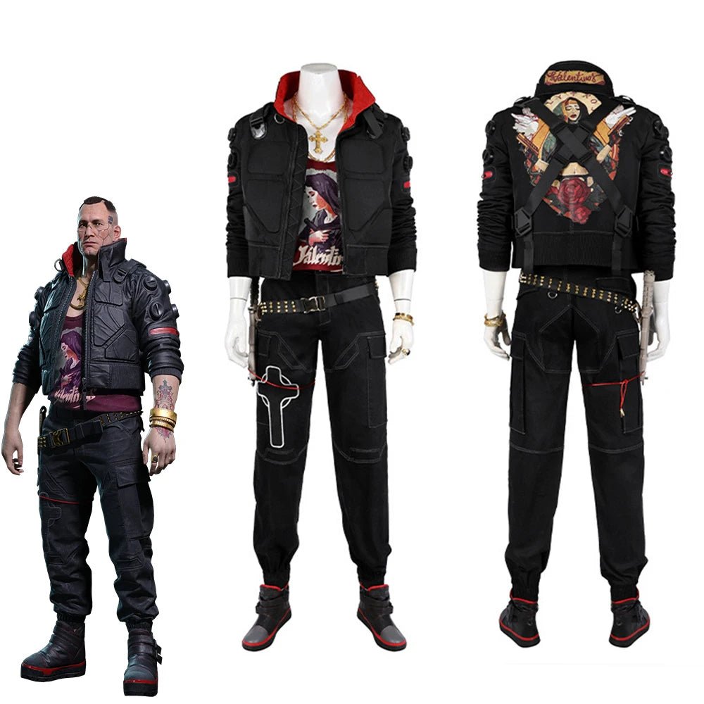 Fantasia de Cosplay de Jackie Mercenário para Homens - Casaco Retro Punk, Calça e Uniforme de Batalha - Traje para Halloween, Carnaval, Festa e Streetwear - Estrela Cosplay