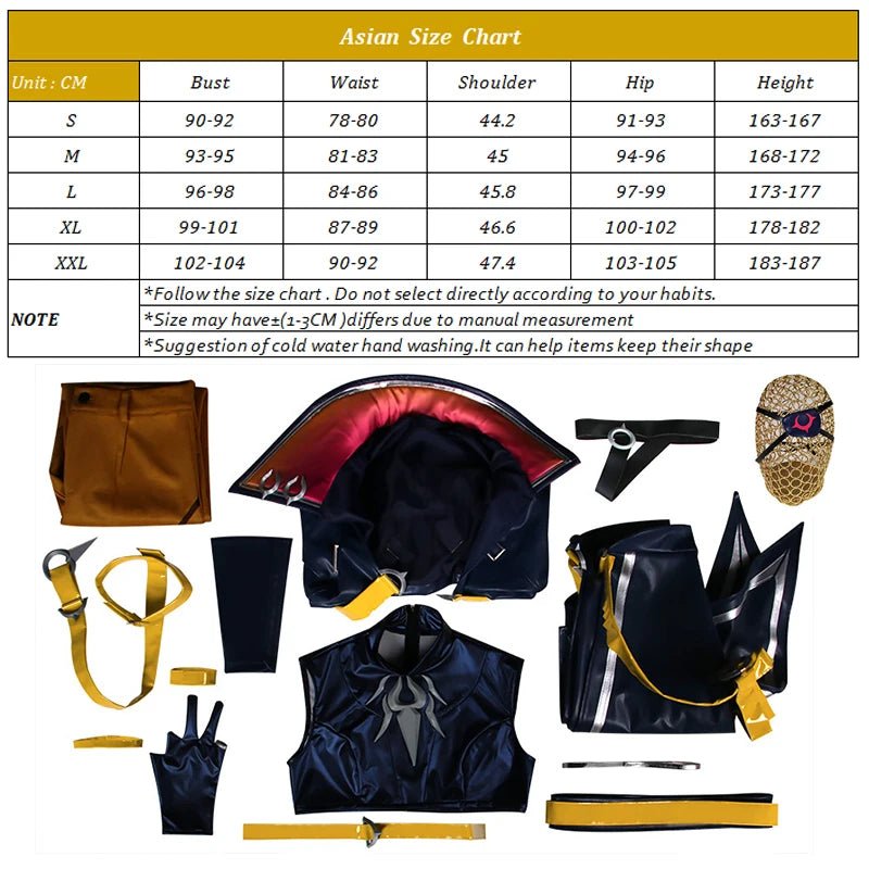 Fantasia de Cosplay Kayn Heartsteel LOL para Homens Adultos - Uniforme Completo com Máscara para os Olhos - Estrela Cosplay