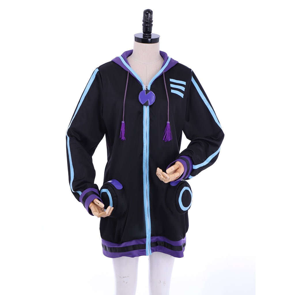 Jaqueta de Capuz Purple Heart Netune - Cosplay Hyperdimension Neptunia Preto - Estrela Cosplay