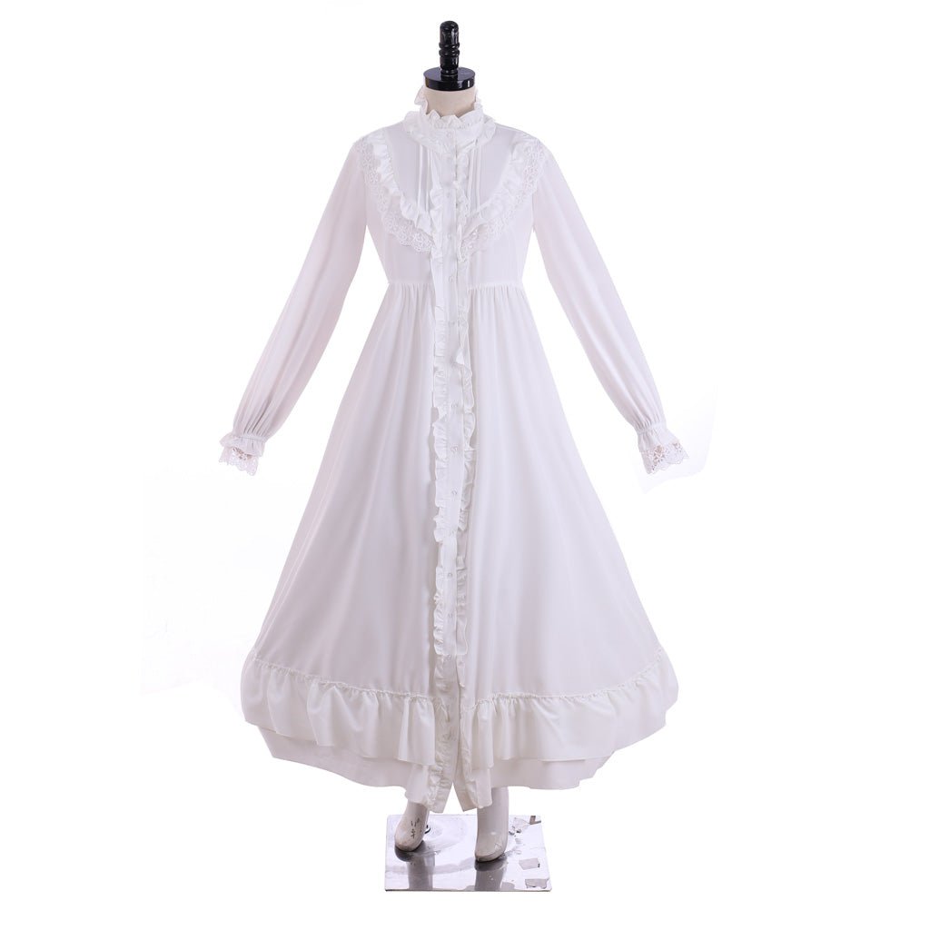Vestido Branco de Baile Marie Antoinette Vestidos Vitorianos Vintage Medieval Barroco Renascença Cintura Alta - Estrela Cosplay