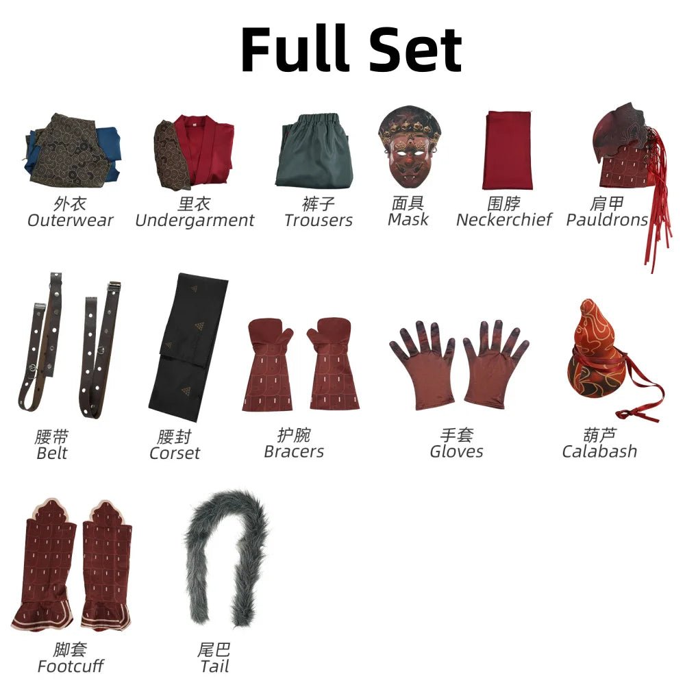 Fantasia de Black Myth: Wukong | O Destinado Traje de Guerreiro Mascarado para Halloween e Expos de Anime - Estrela Cosplay