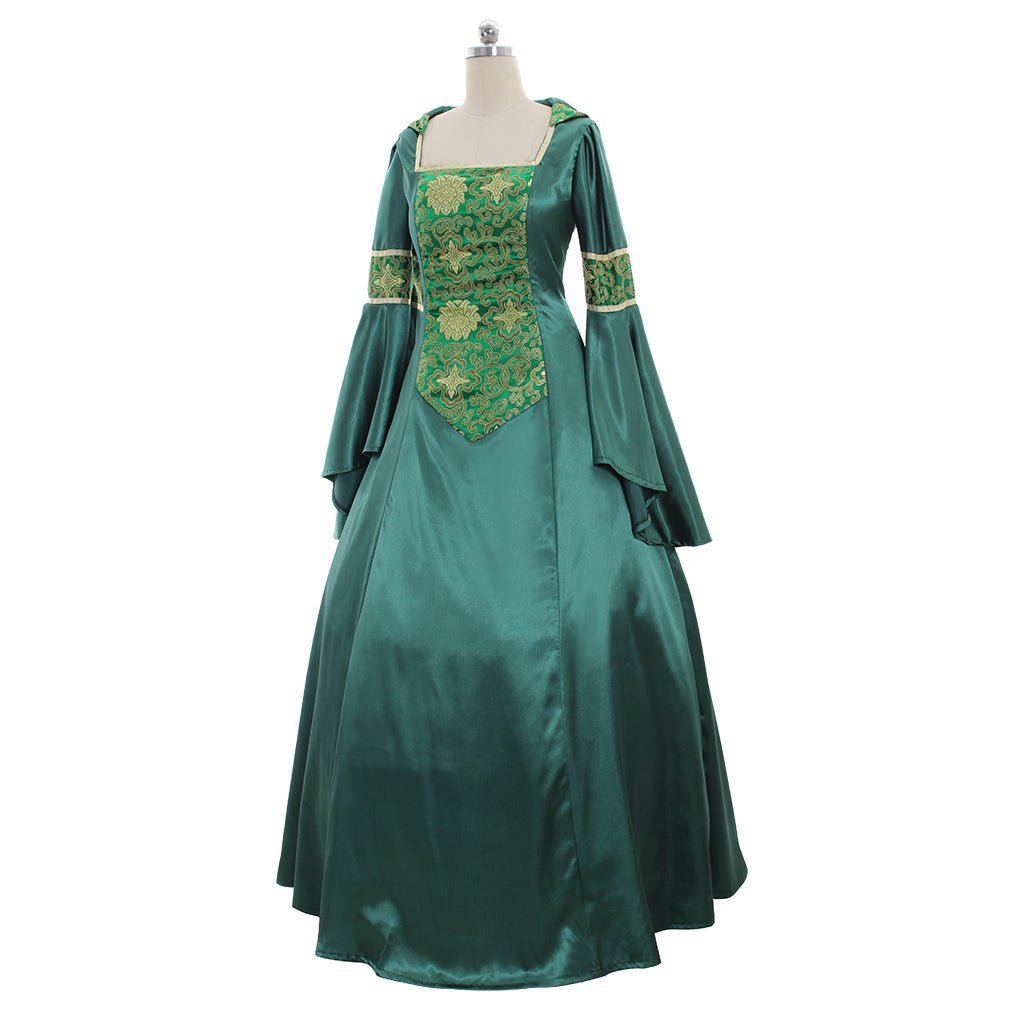 Vestido Vintage Vitoriano Medieval - Uniforme de Cantora de Natal para Festas de Halloween e Carnaval - Estrela Cosplay
