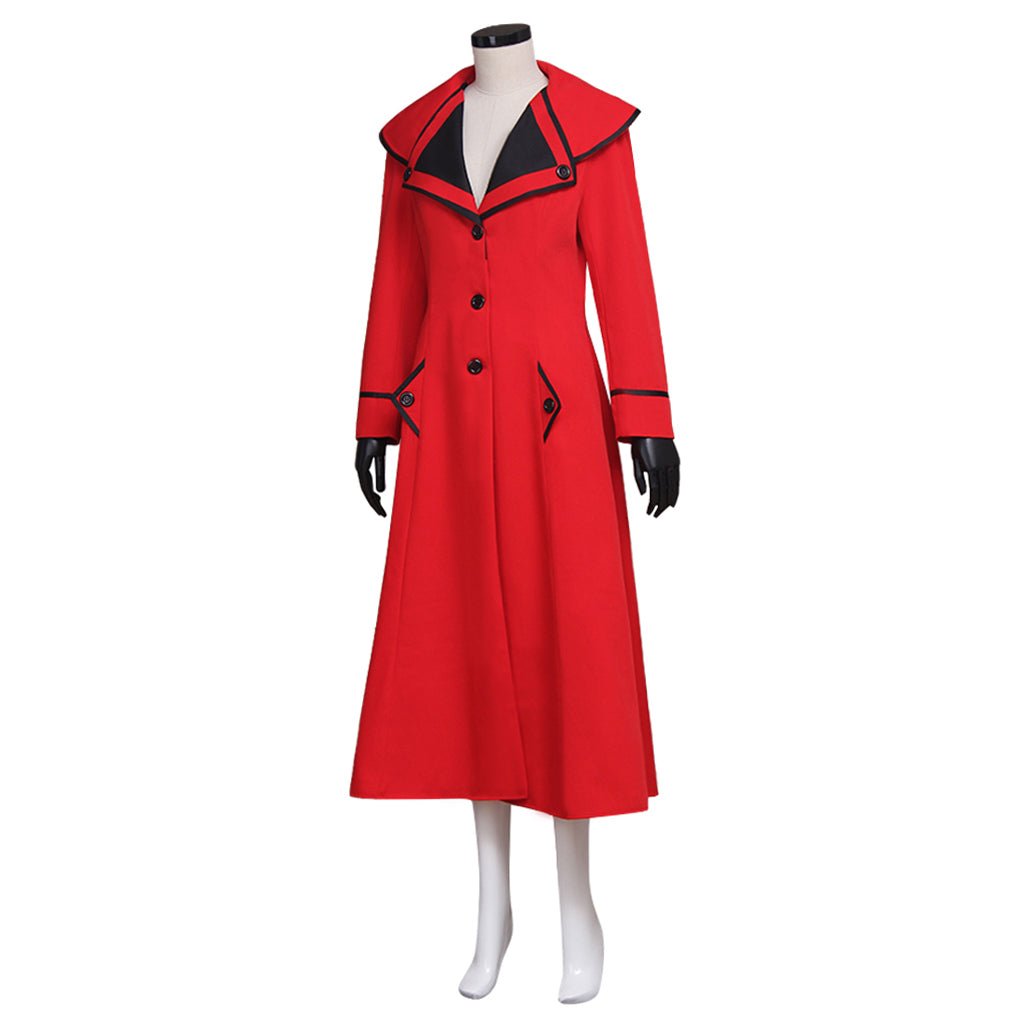 Fantasia Mary Poppins Cosplay Casaco Vestido Adulto Preto/Vermelho - Estrela Cosplay