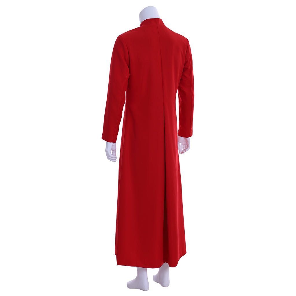 Veste de Clérigo Vermelha para Homens - Traje de Sacerdote com Colarinho em Pé - Vestes Litúrgicas - Estrela Cosplay
