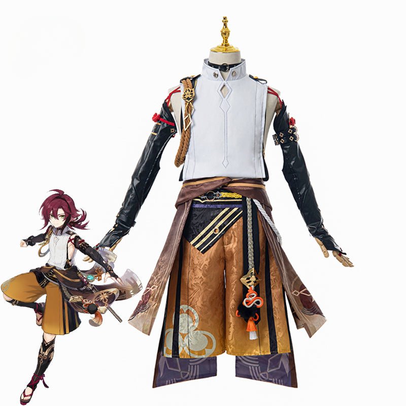 Fantasia Cosplay Shikanoin Heizou do Jogo Genshin Impact Marrom para Homens - Conjunto Completo para Halloween - Estrela Cosplay