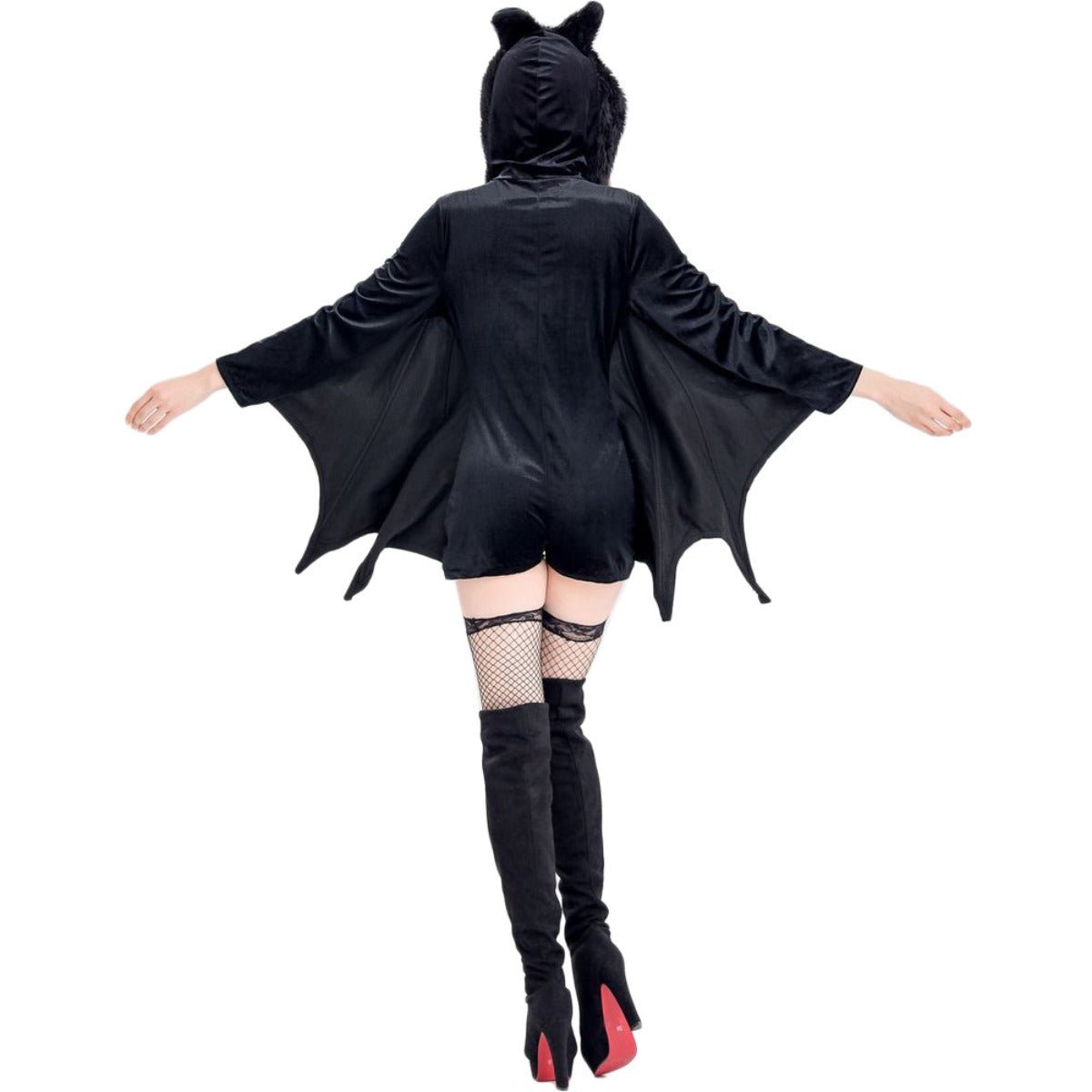 Fantasia de Morcego Gótico Vampiro para Adultos - Halloween Bruxa Batman Cosplay Tamanho Grande Festa - Estrela Cosplay
