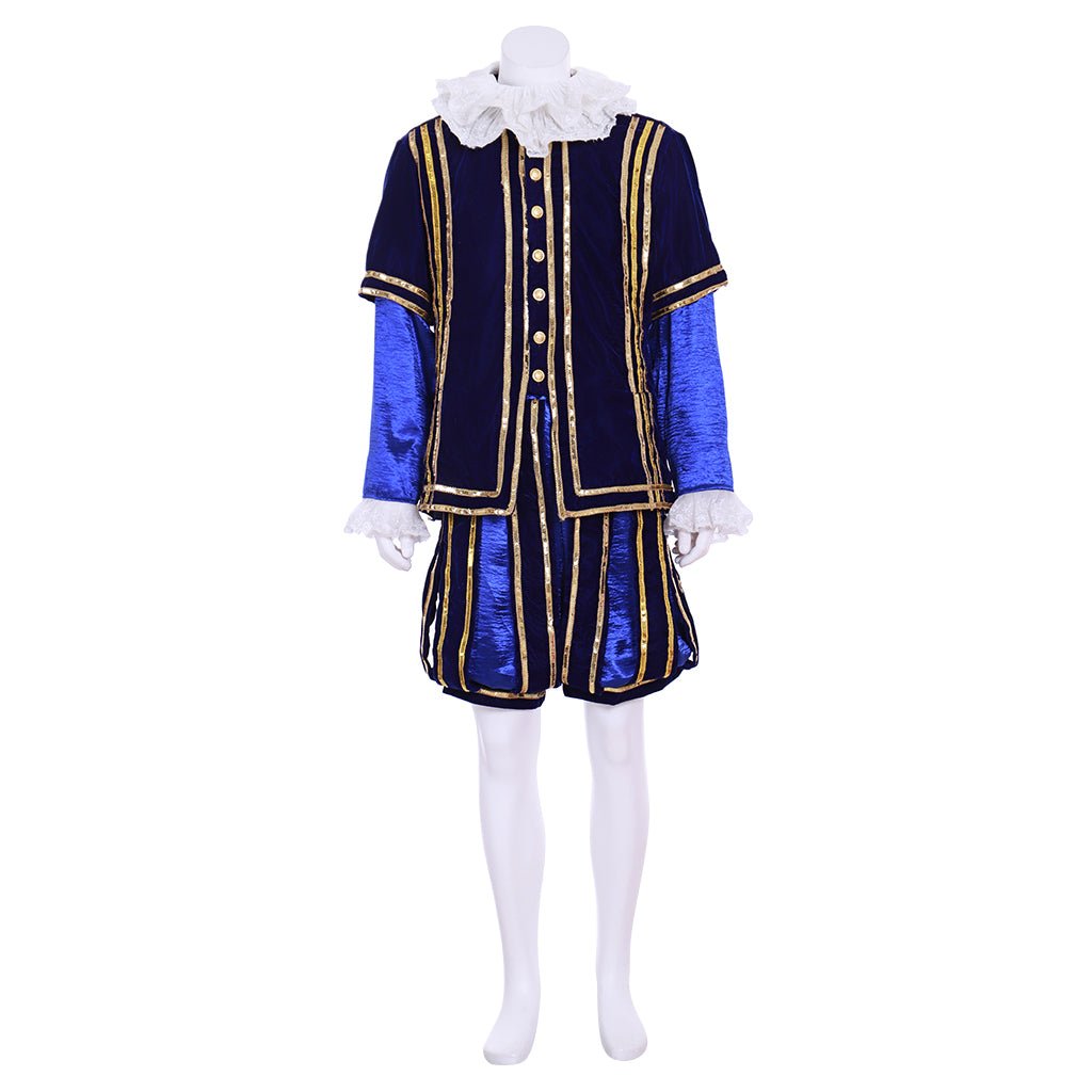 Traje de Rei Tudor Azul para Cosplay - Fantasia Medieval Renascentista para Homens - Estrela Cosplay
