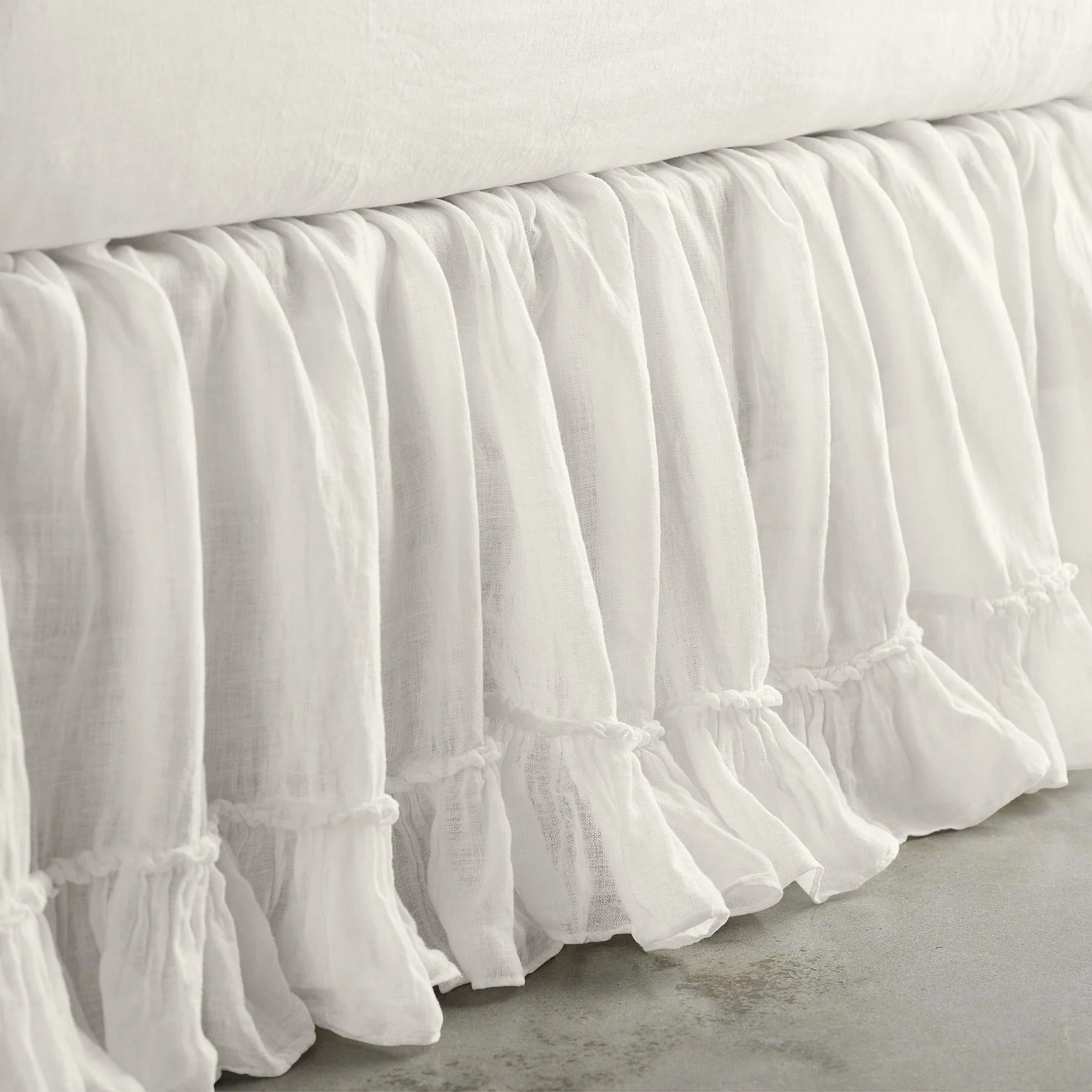 Gossamer Linen Ruffle Bedskirt